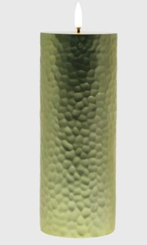 CalmFlame 3"X6" Gold Hammered N.F. LED Pillar NOV8
