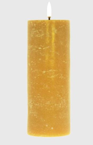 CalmFlame 3"X6" Golden Yellow/White Rustic N.F. LED Pillar NOV8