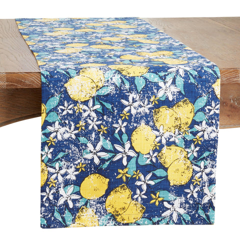 Lemon Runner: Navy Blue / 14"x90" Saro Lifestyle