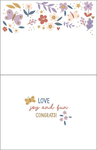 Baby Greeting Card - Baby Girl Flowers GINA B DESIGNS