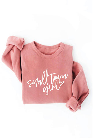 SMALL TOWN GIRL  Graphic Sweatshirt: MAUVE / L OAT COLLECTIVE