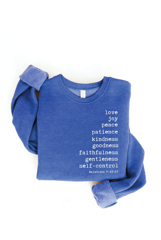 THE FRUIT OF THE SPIRIT Graphic Sweatshirt: WHITE HEATHER / S OAT COLLECTIVE