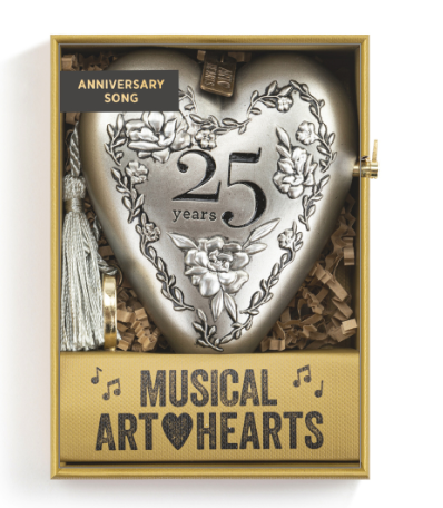 25th Anniversary Silver Musical Art Heart Demdaco