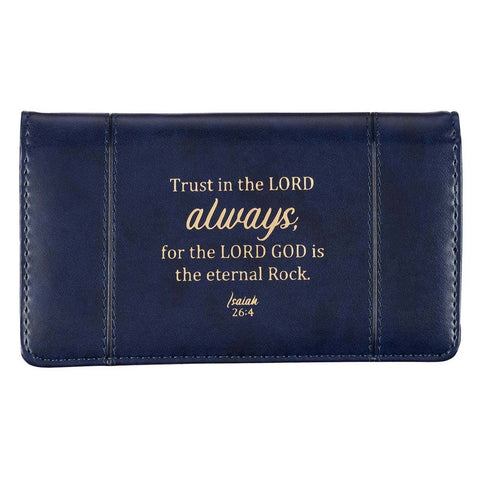 Checkbook Wallet Navy Trust in the Lord Isa. 26:4 Christian Art Gifts