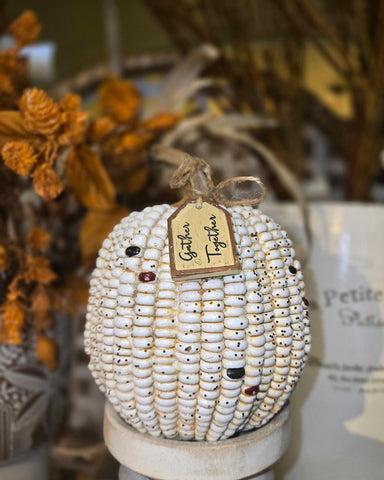 5.71" H Resin Harvest Corn Pumpkin with Tag The Gerson Companies