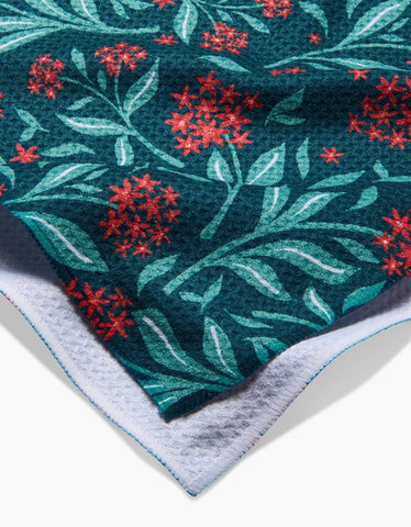 Holiday Blooms Tea Towel Geometry