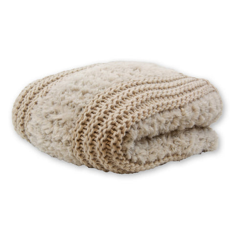 Throw/Blanket - Plush Knit 50x60": Ivory American Heritage Textiles