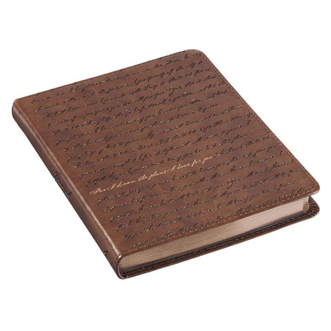 Journal Handy Brown I Know the Plans Jer. 29:11 Christian Art Gifts