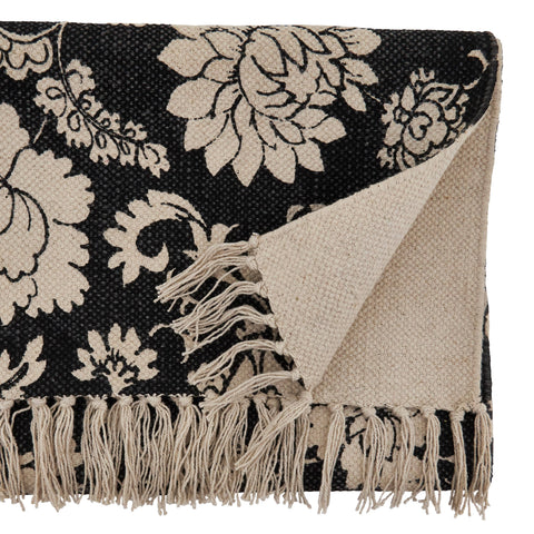 Floral Runner: Black / 16"x72" Saro Lifestyle