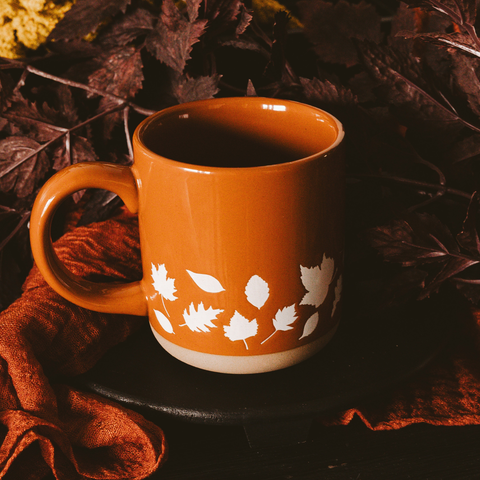 Fall Leaves Stoneware Coffee Mug - Fall Decor & Gifts Sweet Water Decor