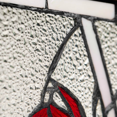 18.5"H Annabelle Red Cardinal Stained Glass Window Panel River of Goods