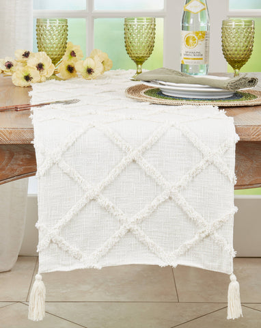Diamond Tufted Runner: Grey / 16"x72" Saro Lifestyle