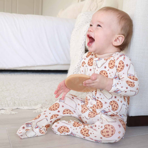 Cookie Cuddles Zipper Footie: 6-12 months Caden Lane