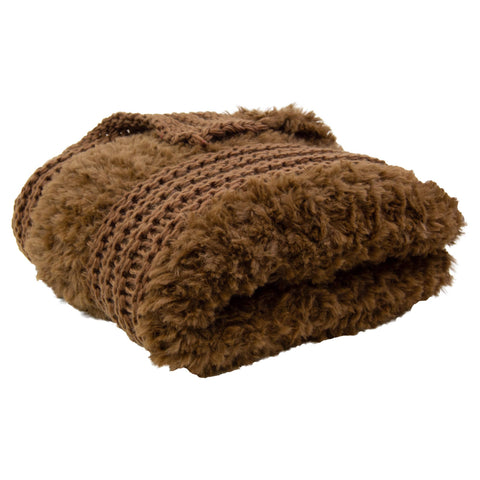 Throw/Blanket - Plush Knit 50x60": Rust American Heritage Textiles