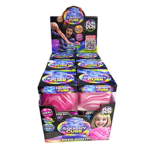 Fun Doh Swirl Squishy Cubes Viral Assortment - 12/Display: Wholesale Price Novelty Brands