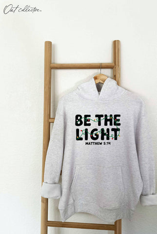 BE THE LIGHT MATTHEW 5:14 Hoodie Pullover Sweatshirt : CRANBERRY HEATHER / M OAT COLLECTIVE