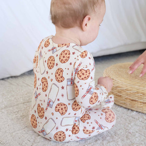 Cookie Cuddles Zipper Footie: 0-3 months Caden Lane