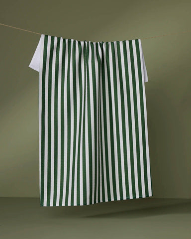 Ribbon Green Tea Towel Geometry