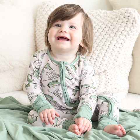 Bass Buddies Convertible Zip Romper: 6-12 months Caden Lane