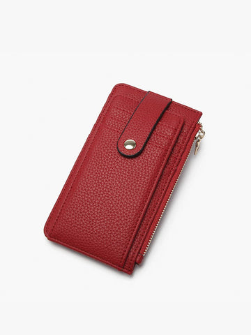 WL2541 Mae Multi-Card Wallet w/ Strap Snap Closure: Black Jen & Co.