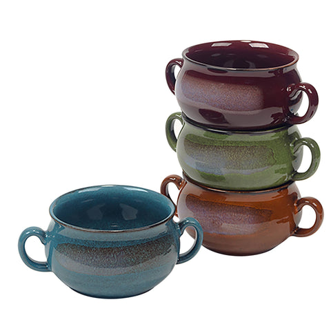 Stoneware 24oz Reactive Glaze Set of 4 Soup Crocks Certified International