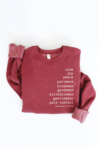 THE FRUIT OF THE SPIRIT Graphic Sweatshirt: WHITE HEATHER / XL OAT COLLECTIVE