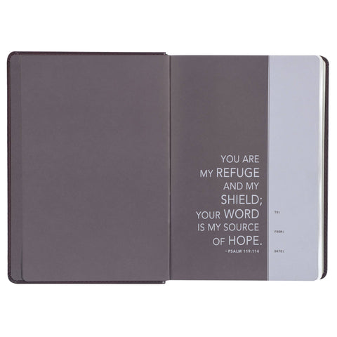 Devotional Bible NLT for Men Faux Leather Walnut Brown Cross Christian Art Gifts