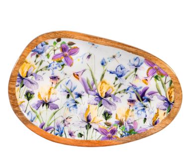 Golden Lilac Irregular Shaped Wood Serving Tray, 1 Evergreen Enterprises