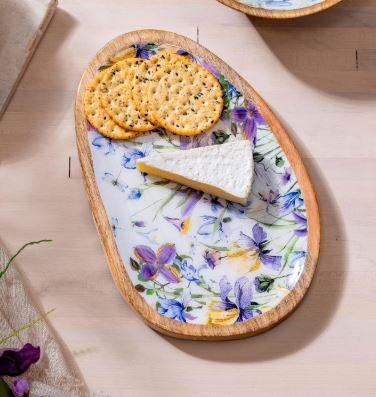 Golden Lilac Irregular Shaped Wood Serving Tray, 1 Evergreen Enterprises