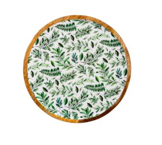 Olive Oasis Round Wood Platter Set Evergreen Enterprises
