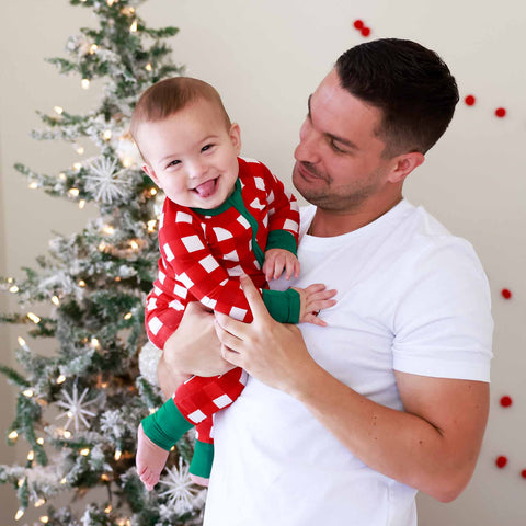 Christmas Bamboo Convertible Zip Rompers: Bow What Fun / 3-6 months Caden Lane