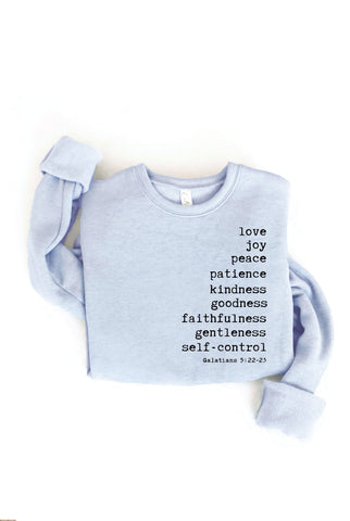THE FRUIT OF THE SPIRIT Graphic Sweatshirt: WHITE HEATHER / L OAT COLLECTIVE