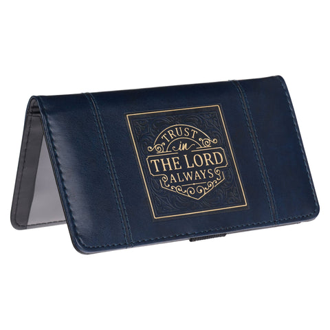 Checkbook Wallet Navy Trust in the Lord Isa. 26:4 Christian Art Gifts