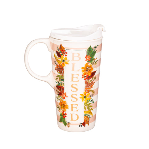 Harvest Pumpkins and Magnolia
Ceramic Perfect Travel Cup, 17oz, w/ Gold Evergreen Enterprises