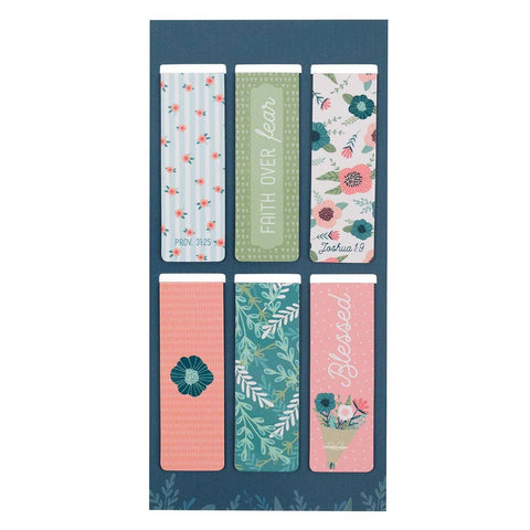 Magnetic Bookmark Set Floral Garden Christian Art Gifts