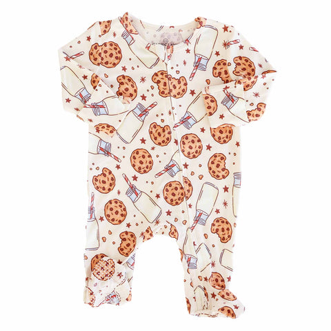 Cookie Cuddles Zipper Footie: 0-3 months Caden Lane