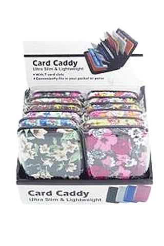 Itty Bitty Floral Glossy Card Holder Caddy Case Cap Zone