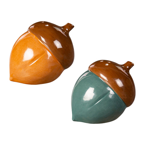 SET; CERAMIC SALT AND PEPPER SET, ACORNS Evergreen Enterprises