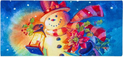 Lantern Snowman Sassafras Switch Mat Evergreen Enterprises