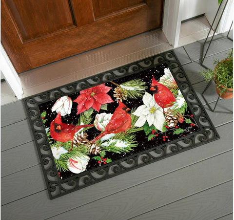 Joyful Cardinal Winter Visit Sassafras Switch Mat Evergreen Enterprises