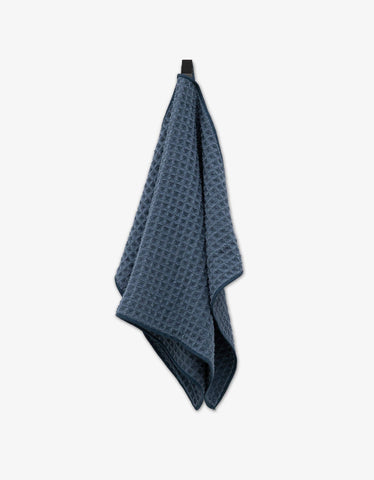 Midnight Blue Waffle Hand Towel Geometry