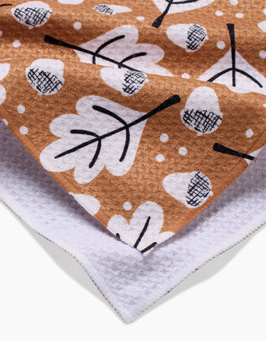 Falling Acorns Tea Towel Geometry