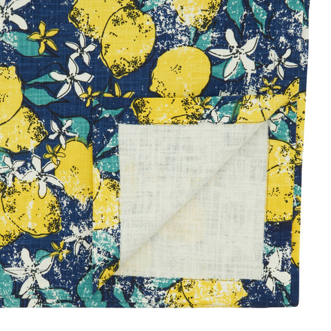 Lemon Runner: Navy Blue / 14"x90" Saro Lifestyle