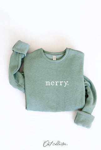 MERRY. Graphic Sweatshirt  : DARK H.SAGE / L OAT COLLECTIVE