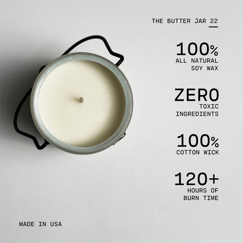 22 oz Butter Jar Candle: Tobacco & Honey Milkhouse Candle Company