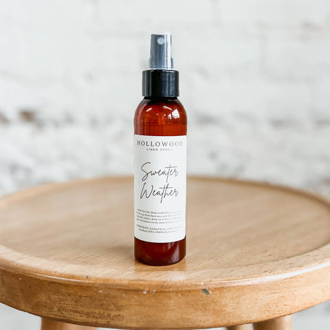 SWEATER WEATHER | 4 OZ | FALL & HOLIDAY |LINEN SPRAY Hollowood Home and Candle