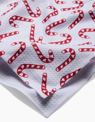 Christmas Candy Canes Tea Towel Geometry