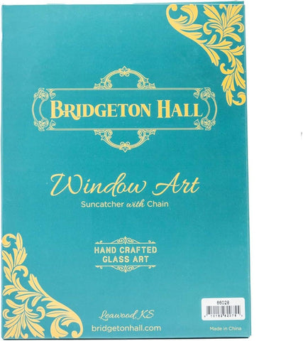 Blue Skies, Bluebirds - 7" x 5.5" Med. Glass Oval Suncatcher Bridgeton Hall