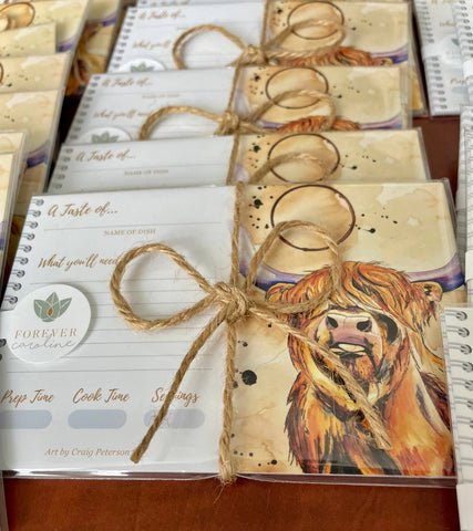 Highland Cow Recipe Card Gift Set | 8 Cards | Farm & Western Forever Caroline LLC