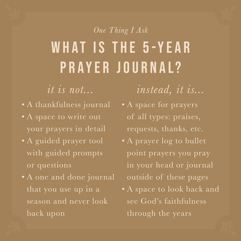 5 Year Prayer Journal - Edinburgh- One Thing I Ask Hosanna Revival